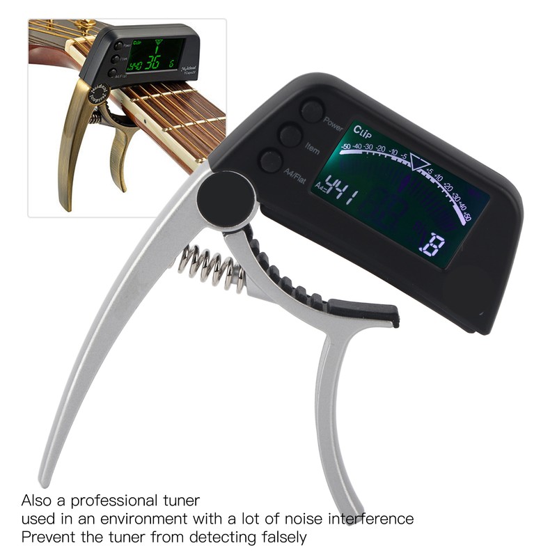 Guitar Capo Tuner Zinc Alloy ABS 2 in 1 Clip