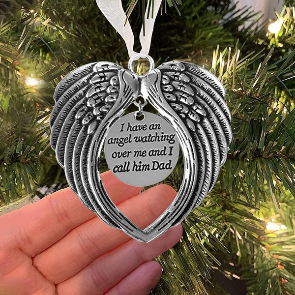 Christmas Loved One in Heaven Angel Wings Memorial Ornaments, I