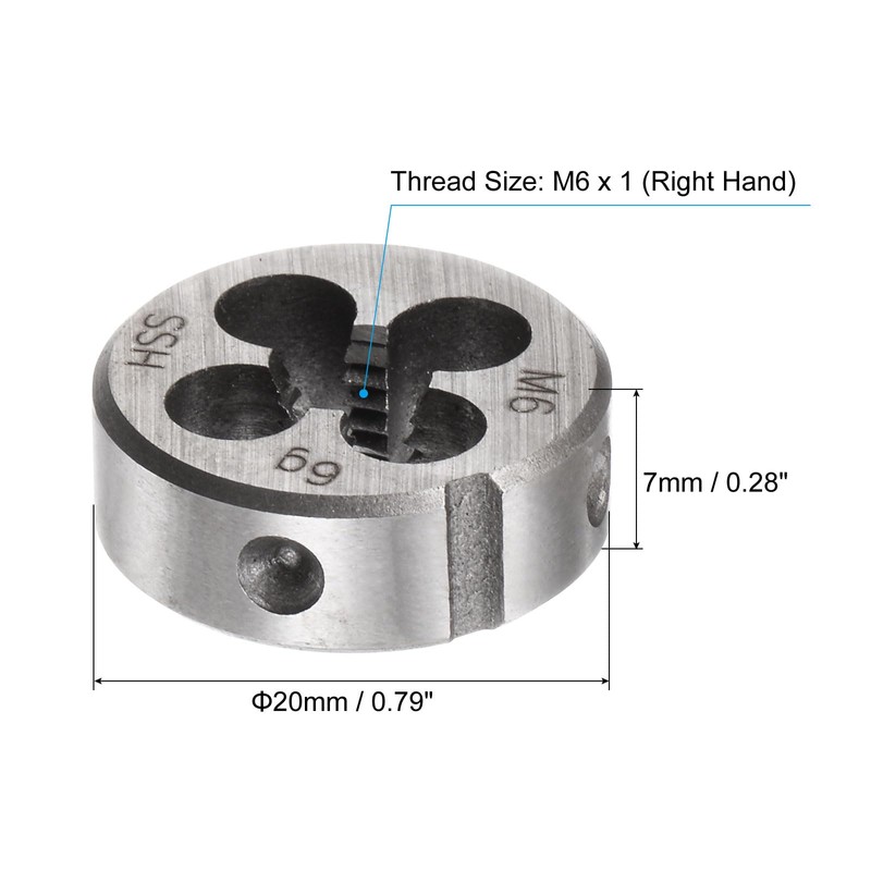 sourcing map Round Threading Dies, Metric M6 x 1 Thread