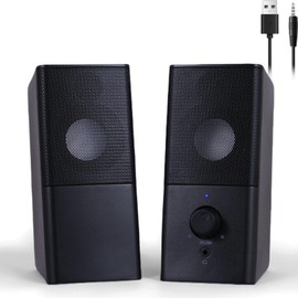 ottosing H21 Classic Computer Speakers for Desktop PC, Full Stereo Sound, USB-Powered, Gaming Speaker with 3.5mm Aux Multimedia for Laptop/Desktop/Tablets/Phone（Black）