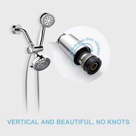 OFFO Shower Hose, 158 in Kink Free Stainless Steel Shower Hose Attachment Electroplating Handheld Shower Head Hose Flex Hoses Extension with Brass Insert & Nut for Pet Bathing Cleaning, Nickel Gray