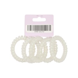Oz Essentials Spiral Hair Ties 5 Pack - White Sparkle