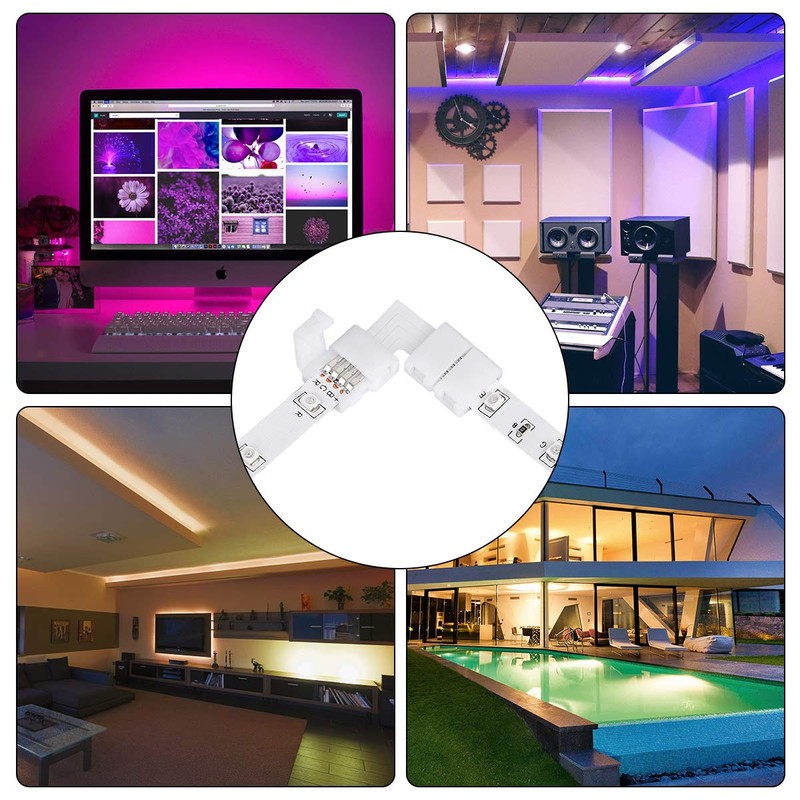 SUPERNIGHT 3528 2835 4 Pin 8mm LED Strip Connector, RGB