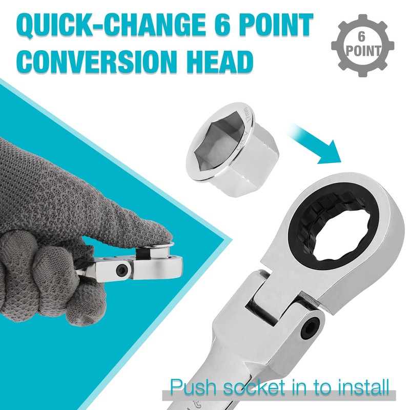 DURATECH 12-in-1 Flex-Head Ratcheting Wrench Set & 24-in-1 Screwdriver Set,