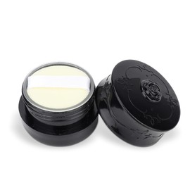 Travel Makeup Powder Container, Vintage Rose Empty Refillable Loose Powder Dispenser Box Reusable Portable Baby Talcum Powder Case with Strainer and Powder Puff for Body Powder, Baby Powder (Black)