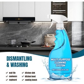 2025 New Foam Tablets and Spray Bottle,All Purpose Cleaner, Multi- Purpose Spray Cleaner for Kitchen,Cabinet,Countertops, Ovens(1pcs)