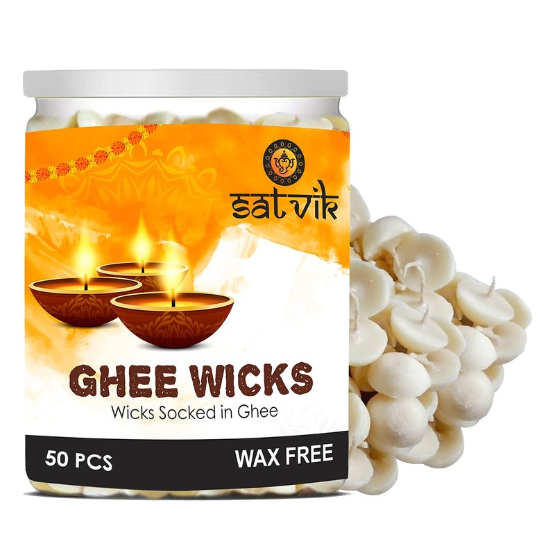 SATVIK Pure Ghee Wicks for Puja Pooja for Home and