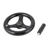 Sourcingmap 16mmx160mm Black 3 Spoked Lathe Handwheel Hand Wheel with