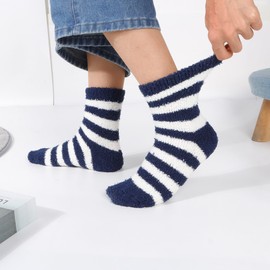 Fluffy Socks Mens - 5 Pairs Winter Warm Slipper Socks Thermal Cosy Fuzzy Sleep Bed Socks