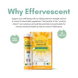 56 Dissolvable Effervescent Lemon Calcium Fizzy Tablets 600mg, with Vitamin D3 400IU (10ug) Daily Supplement, Saver Multipack, Daily Nutrition – Helps Build and Maintain Strong Bones, (4 X 14 Tubes)