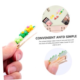 Baluue 10pcs Cartoon Fruit Hair Clips Resin Barrettes for Girls Cute Pineapple Watermelon Banana Carrot Side Clips for School Activities Parties Holidays