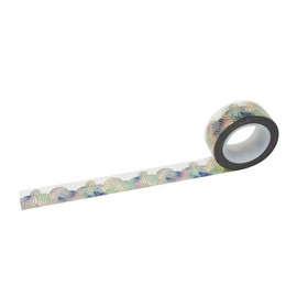 Wrapables Decorative Designs Washi Masking Tape, 15mm x 10m, Metallic Asian Waves