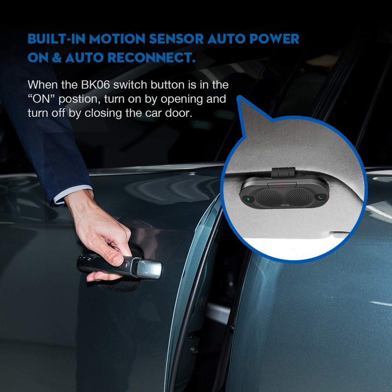 Besign BK06 Bluetooth 5.0 in Car Speakerphone with Visor Clip,