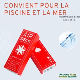 Air Deck - Lightweight and Compact Playing Cards for Travel - 54 Cards, Card Game Holiday, Card Deck (Minimal Red)