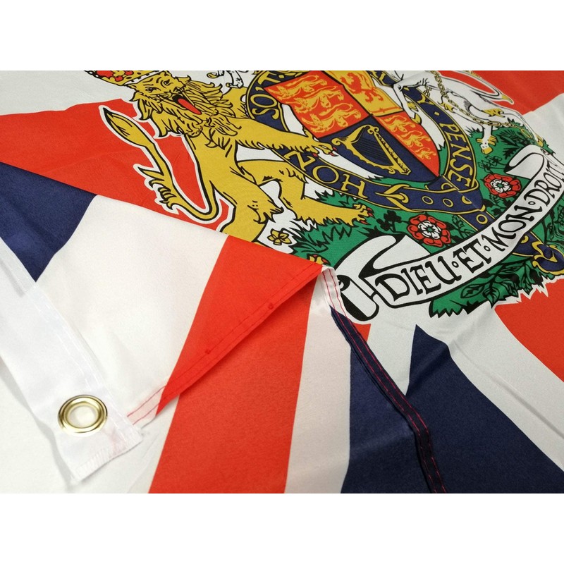 NWFlags Union Jack with Crest Flag 5ft x 3ft 75d
