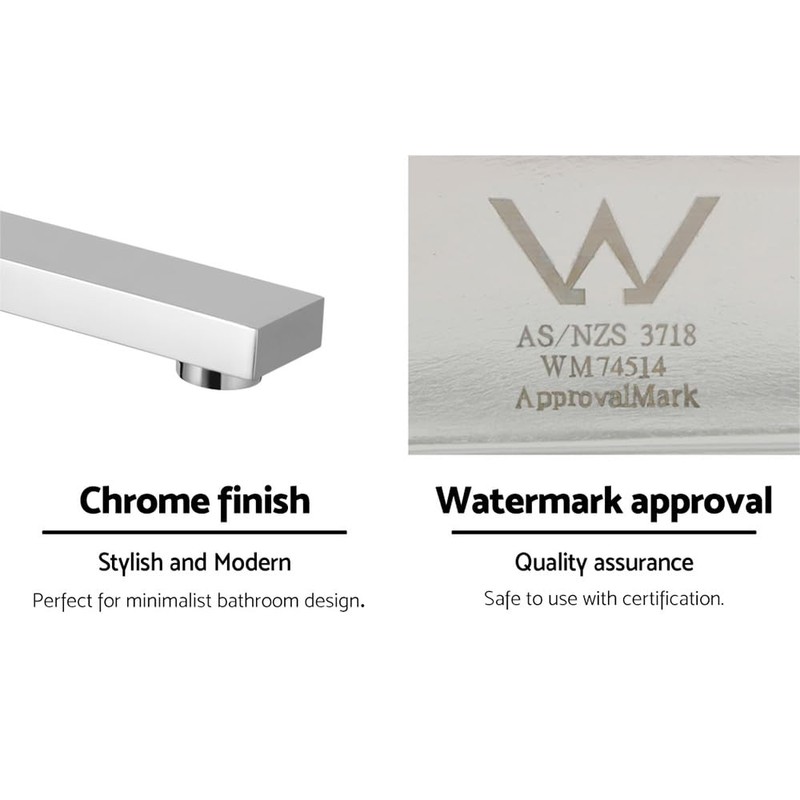 Wall Mount Bathroom Mixer Spout, 180-Degree Swivel Bath Faucet, Chrome,