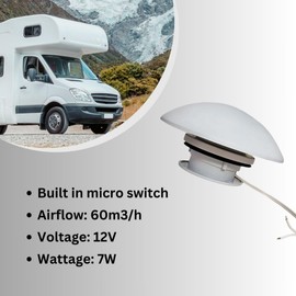12v Mushroom Roof Vent Comet Fan Caravan Campervan Motorhome Boat Electric Ventilator
