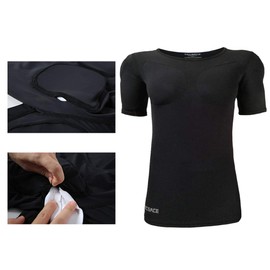 Ypnrd Fake Muscle Suit Shirt Men Invisible Simulation of Fattening Thin Elastic Detachable Bottoming Shirt,Black,S