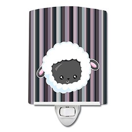 Caroline's Treasures BB6931CNL Black Sheep Lamb Face Ceramic Night Light Compact, UL-Certified, Ideal for Bedroom, Bathroom, Nursery, Hallway, Kitchen, 6x4x3, Multicolor