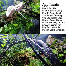 Hamiledyi 4 Pcs Flexible Bend A Branch Jungle Vines Terrarium Leaves Lizard Gecko Habitat Tank Decor for Frogs Snakes and More Reptiles