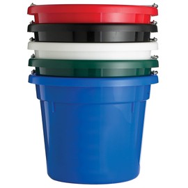 Little Giant Round Plastic Utility Bucket (Blue) Durable & Versatile Feeder Bucket with Handles (10 Quart) (Item No. UB10BLUE)