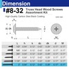 100 Pcs #8 x 2 Black Wood Screws, Pan Head