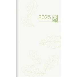 Zettler - Pocket Planner 2025 Recycling, 8.8 x 15.2 cm, Pocket Calendar with 32 Pages, 1 Month on 2 Pages, Separate Address Book, Blue Angel, Daily and Weekly Counting and German Calendar