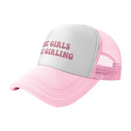 Generic The Girls are Girling Trucker Hats for Women Pink Men Vintage Slogan Pink Hats for Men