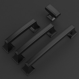 9BUILD 10 Pack 1.4 Inch Matte Black Cabinet Knobs Kitchen Cabinet Knobs Zinc Cabinet Hardware Drawer Knobs Dresser Knobs Kitchen Knobs for Cabinets Kitchen Knobs