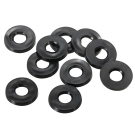 TOP-VIGOR 16Pcs Rubber Flat Washers, 11mm OD 5mm ID 1.6mm Thickness Heavy Duty Black Rubber Grommet Vibration Damping Pads Sealing Gasket Washers for Faucet Pipe Water Hose Fastener Bolt