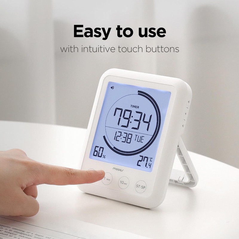 mooas Visual Shower Clock Digital Bathroom Shower Clock Waterproof Shower