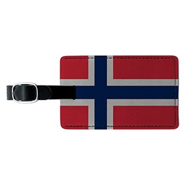 Graphics & More Norway Flag Leather Luggage Id Tag Suitcase Carry-on, Black