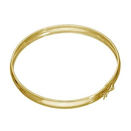 jewellerybox Gold Plated Sterling Silver 65mm Adult Hinged Bangle