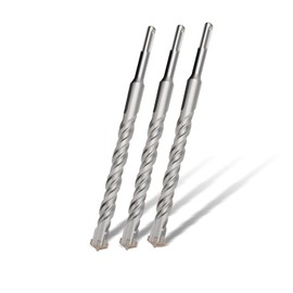 3-Piece SDS Plus Drill Bit 5 x 110 mm, Hammer Drill Bit with 4 Carbide Cutting Edges, Concrete Drill Ideal for Drilling in Stone, Concrete, Natural Stone, Brick Wall