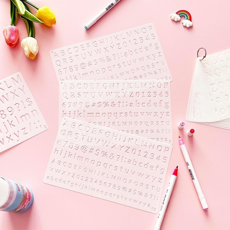 Zernblend 35 Pieces Small Numbers and Alphabet Stencils from Plastic