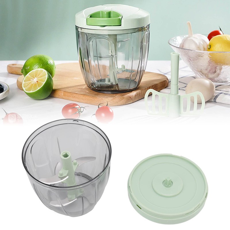 Manual Meat Grinder, Hand Vegetable Chopper with 900ml Container Box,