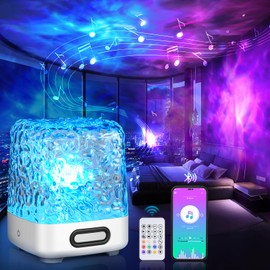 SUPPOU Ocean Wave Projector Lamp, Night Light with Bluetooth Speaker and Remote Control, 16 Colors of Galaxy Projector Sensory Lights, Perfect Choice for Room Decor, Bedroom Accessories and Gifts