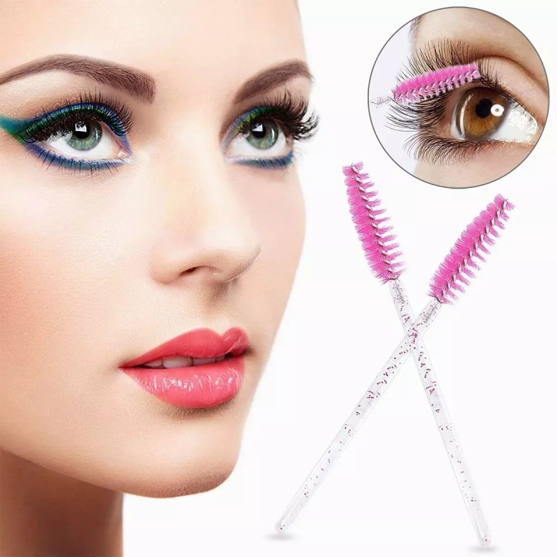 Beauty 50 Cepillos Desechables Glitter Para Extensión De Pestañas