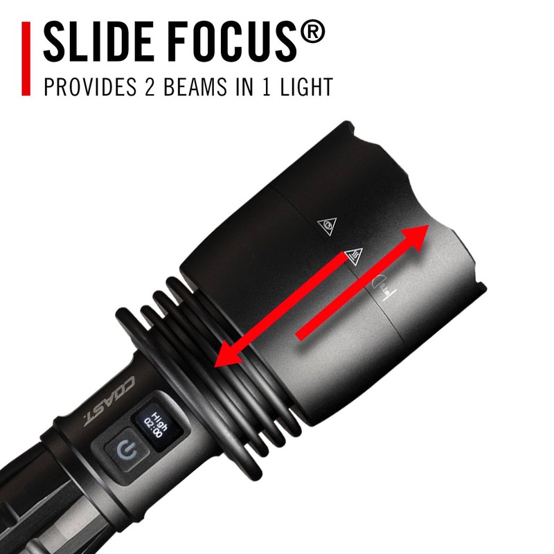 Coast XP80R 15000 Lumen Rechargeable Dual-Power LED Flashlight with POWERiQ™
