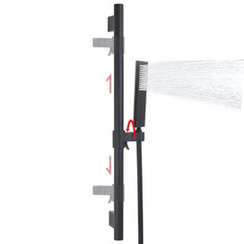 NPYSVSSS Hand Held Shower Head with Slide Bar, Matte Black Shower Slide Bar Adjustable Height Shower Head with Handheld Spray and 59 inch Shower Hose Adjustable Holder Set