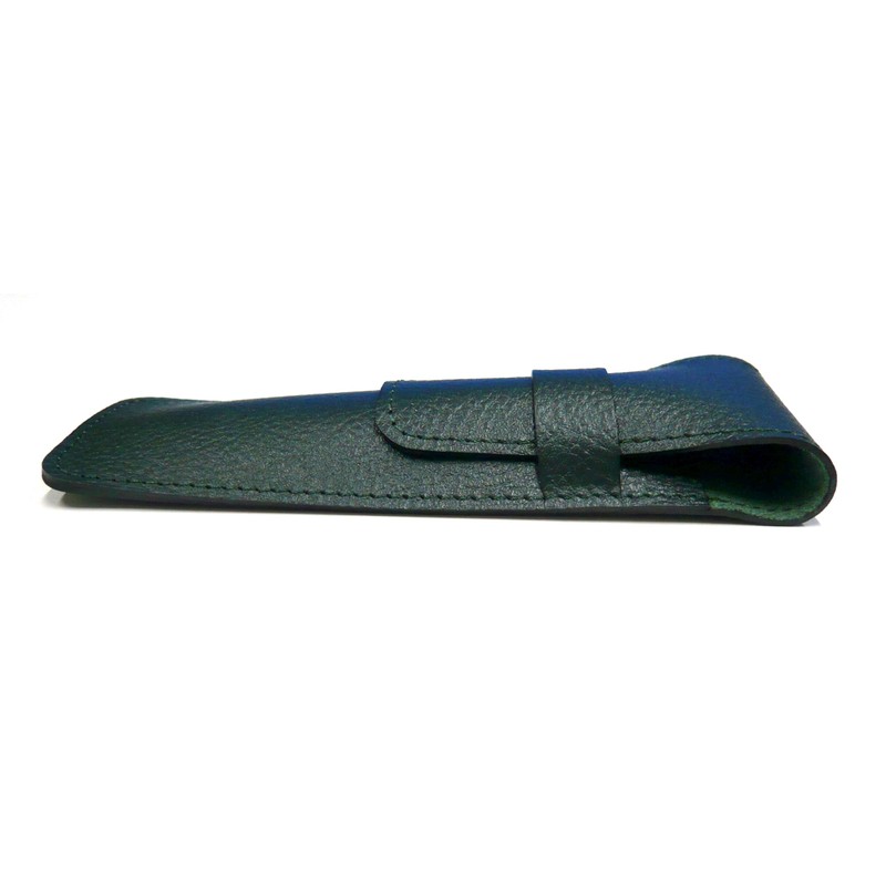 SASMG-SI2067SP-G Grain Leather Pencil Case Moss Green Metal Color Mechanical