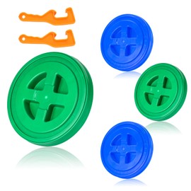 4 Pieces 5 Gallon Bucket Lid with Bucket Lid Opener,Plastic Storage Bucket Leak-Proof Screw Seal Lids,Pet Food Storage Container Lid for Home Paint Storage Buckets