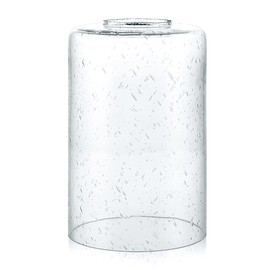 Skelang Seeded Lip-less Glass Lamp Shade, Cylindrical Light Cover with Fitter Opening, Replacement for Chandelier, Pendant, Bathroom Vanity Light, 2 Pcs