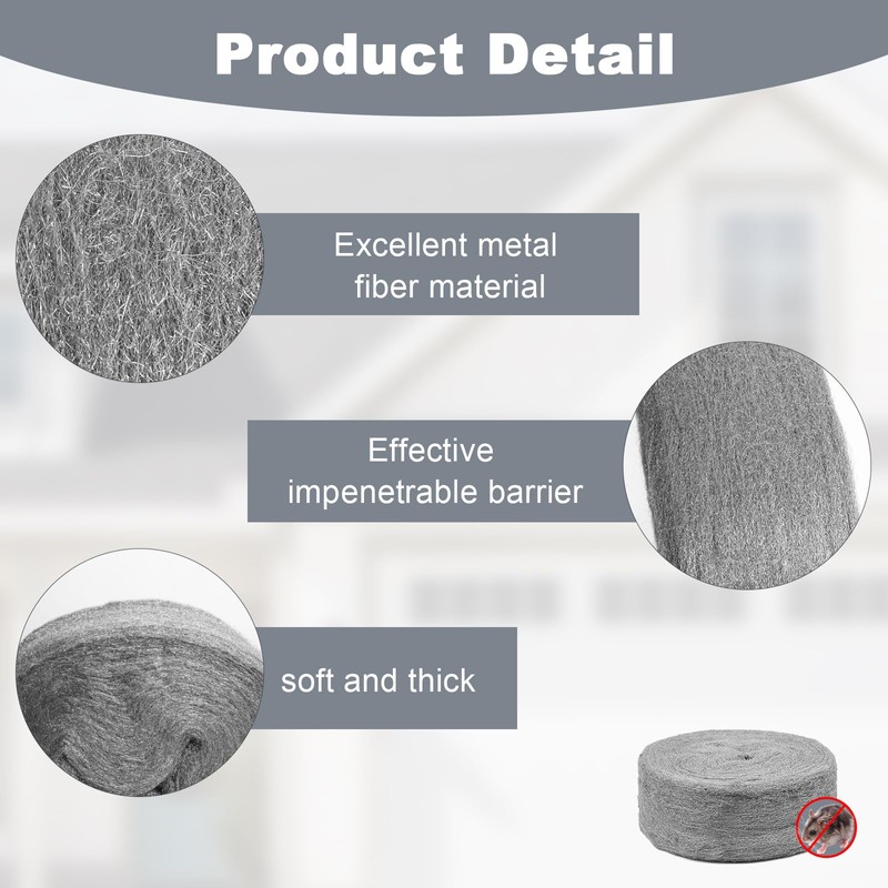 Storystore Stainless Steel Wool, 20FT Steel Wool Fill Fabric Roll,