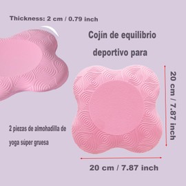 XINYUICEAN Paquetes Rodilleras de Yoga, 2 Almohadilla de Espuma Antideslizante para Yoga, Almohadillas Suaves de Yoga para Mujeres y Hombres, Para Rodillas, Codos, Muñecas, Manos, Yoga, Pilates(Rosa)