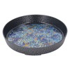 Small Tea Tray Complex Pattern Round Alloy Decorative Tea Serving