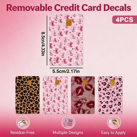4 PCS Credit Card Skin, Credit Card Skins Debit Card Cover Stickers Waterproof Durable Protective Debit Credit Card Cover for Bank Transportation Metro Use