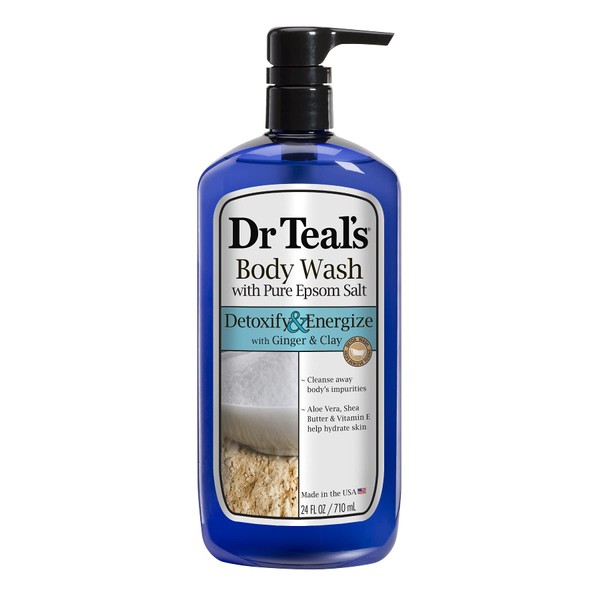 Dr. Teal's Pure Epsom Salt Body Wash, Detox, 24 Fluid Ounce