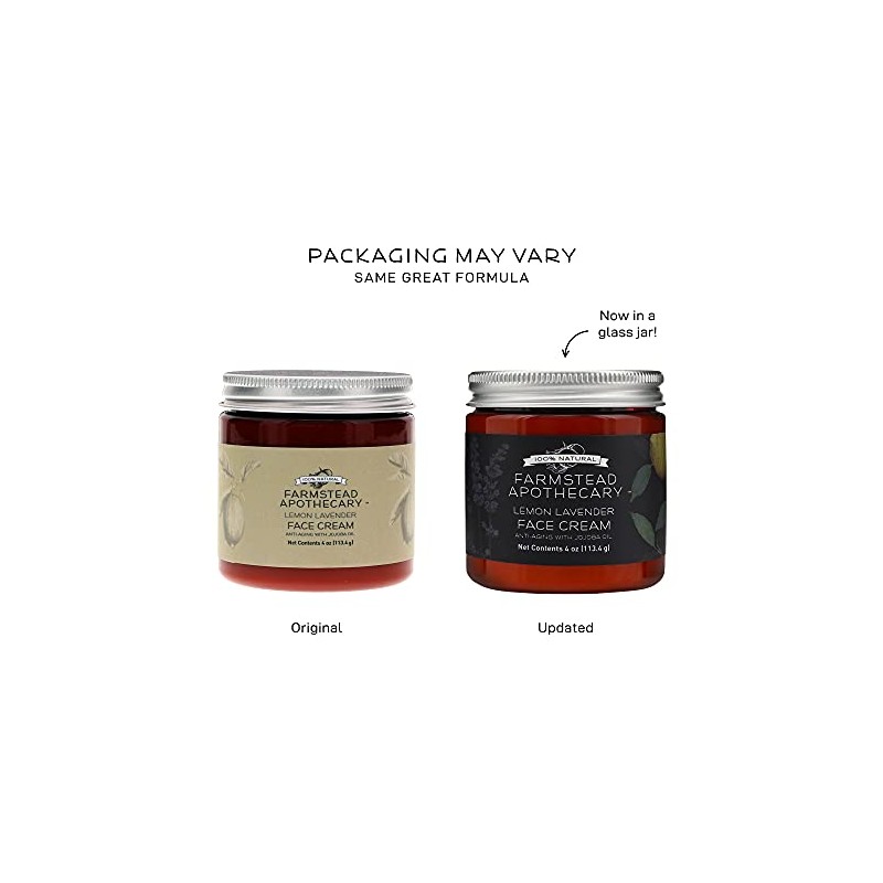 Farmstead Apothecary 100% Natural Anti-Aging Face Cream with Jojoba Oil,