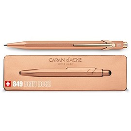 Caran Dache Gold Bar 849 Popline Blue Ballpoint Pens With Aluminium Barrel In Metal Display Presentation Gift Case 0849.099 D